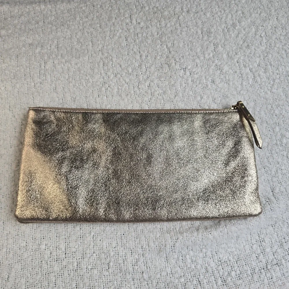 TAHARI Women's Clutch Handbag Evening Purse Wallet Gold Sequin Zipper Top Pocket